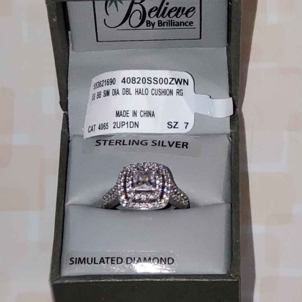 Believe By Brilliance Double Halo size 7 ring